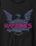 Miniatyrbild 3 av 4: Ramones T Shirt Purple Eagle Band Logo Official Mens Black