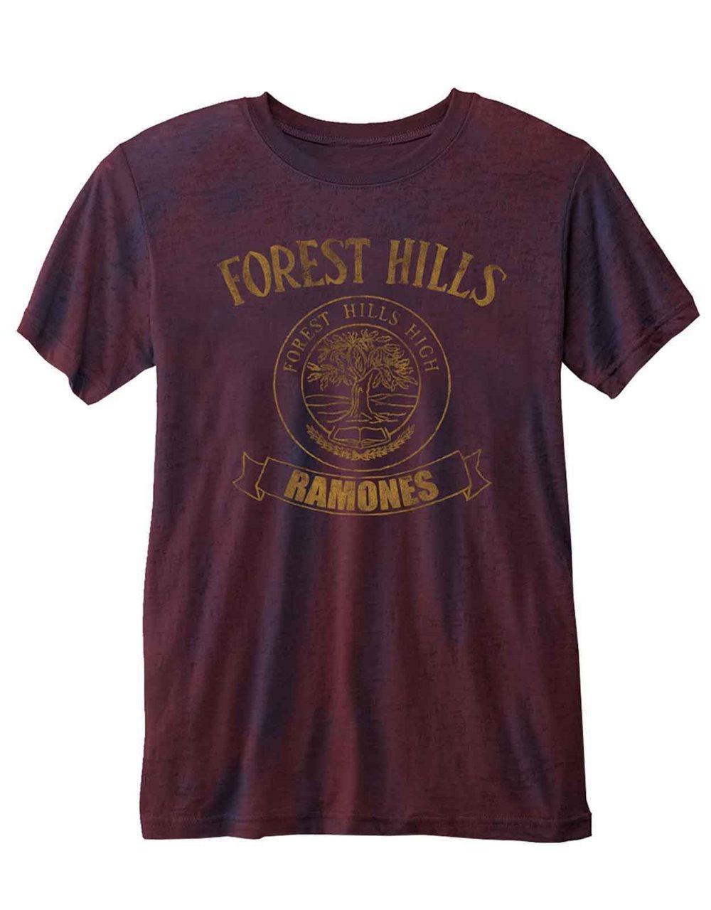 Ramones T Shirt Forest Hills Band Log onew Official Mens 2-Tone Burn Out M
