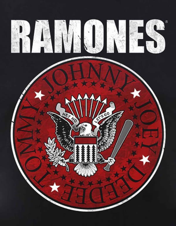 Ramones T Shirt Red Fill Seal Band Logo Official Mens Black
