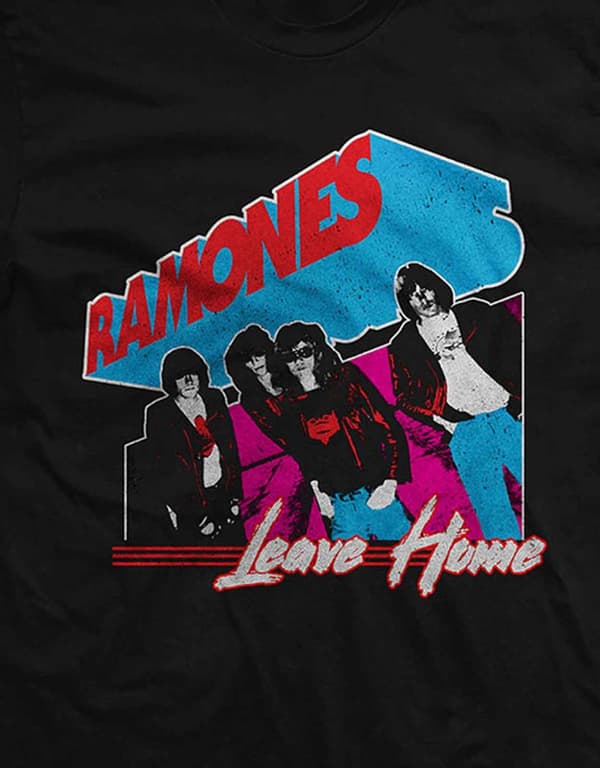 Ramones T Shirt Leave Home Band Logo Official Mens Black