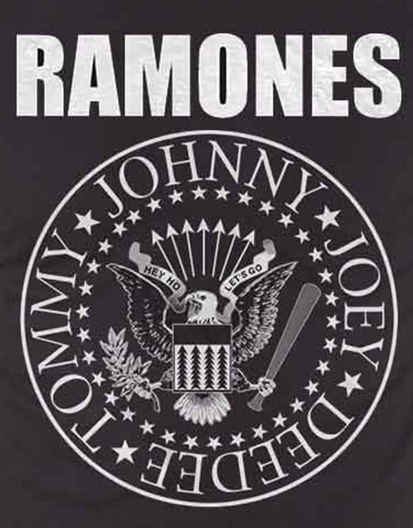 Ramones T Shirt Hey Ho Front and Back Print Band Logo Official Mens Black