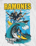 Miniatyrbild 4 av 6: Ramones T Shirt Rockaway Beach Band Logo Official Mens White S