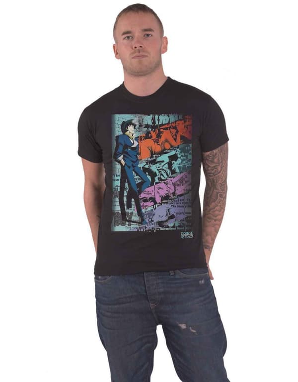 Cowboy Bebop T Shirt Spike Spiegel Logo Official Mens Black Black XXL