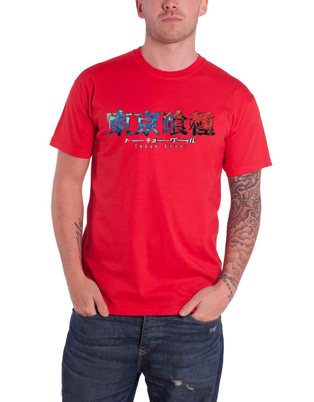 Tokyo Ghoul T Shirt Japanese Logo Official Manga Mens Red