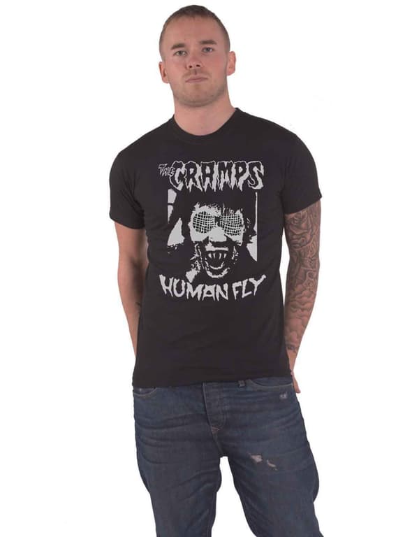 The Cramps T Shirt Human Fly Band Logo Official Mens Black