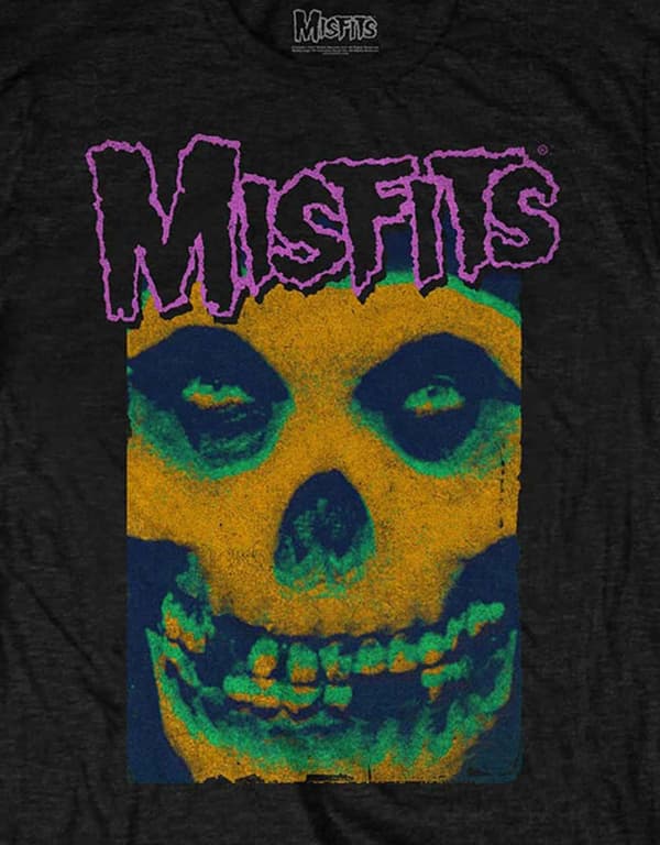 Misfits T Shirt Warhol Fiend Band Logo Official Mens Black