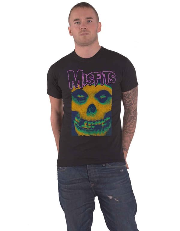 Misfits T Shirt Warhol Fiend Band Logo Official Mens Black
