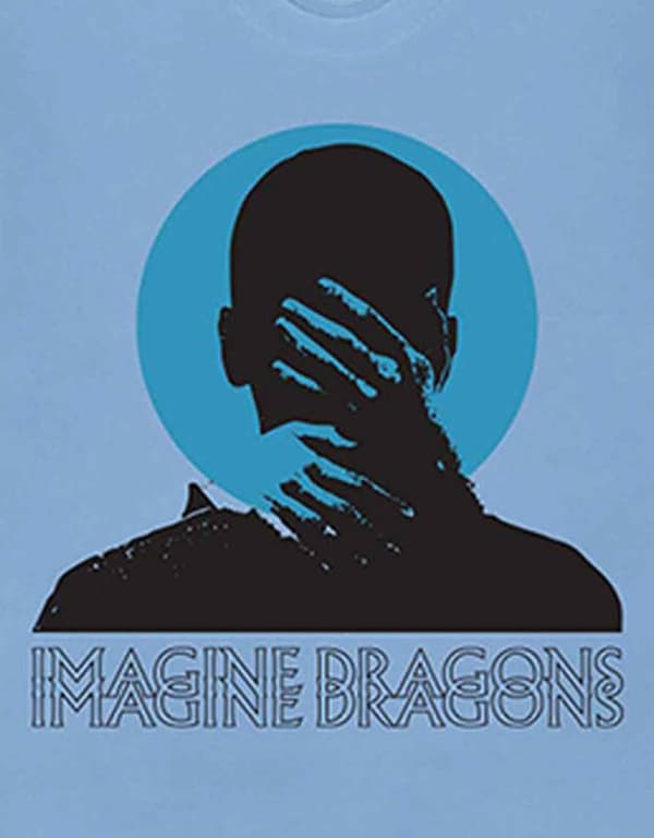 Imagine Dragons T Shirt Follow You Band Logo Official Mens Blue