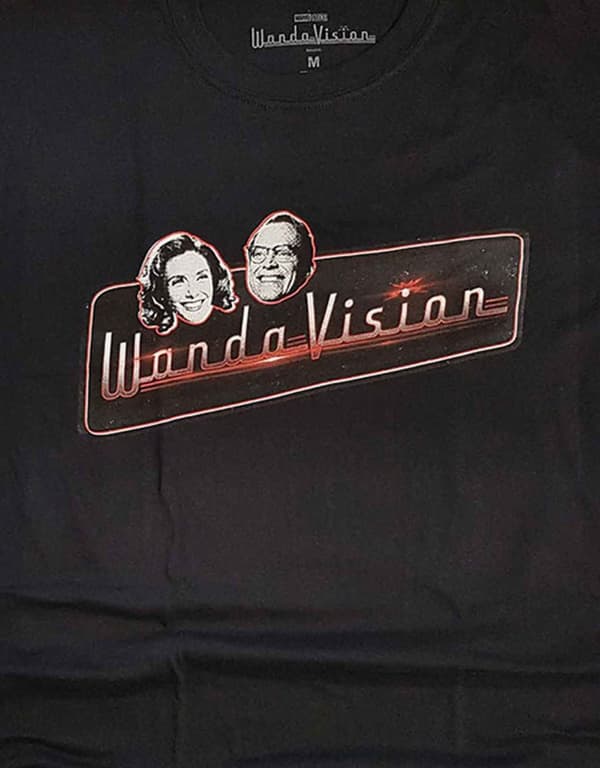 WandaVision T Shirt Red Logo Official Marvel Comics Mens Black
