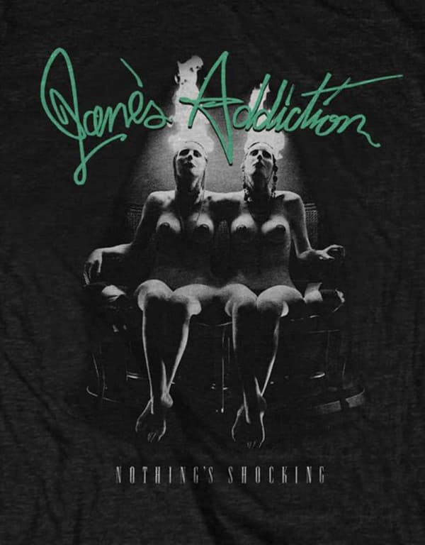 Janes Addiction T Shirt Nothings Shocking Band Logo Official Mens Black