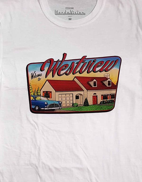 WandaVision T Shirt Westview Logo Official Marvel Comics Mens White