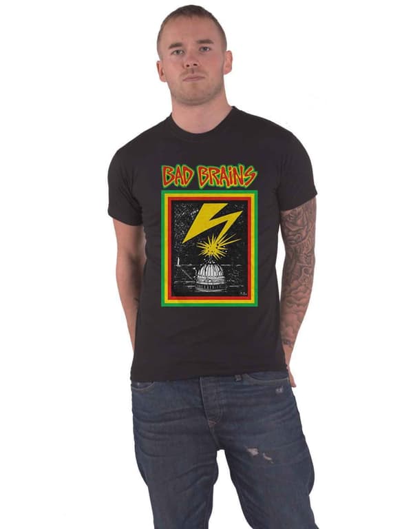 Bad Brains T Shirt Capitol Strike Band Logo Official Mens Black