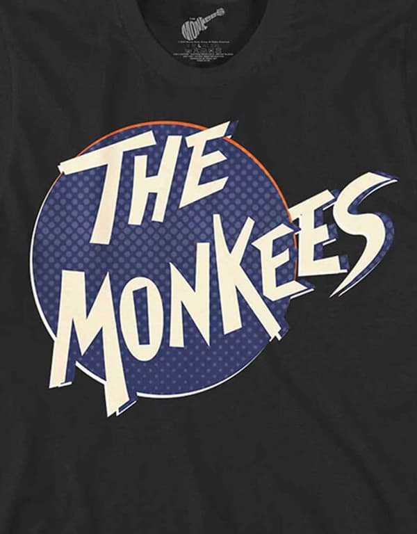 The Monkees T Shirt Retro Dot Band Logo Official Mens Black