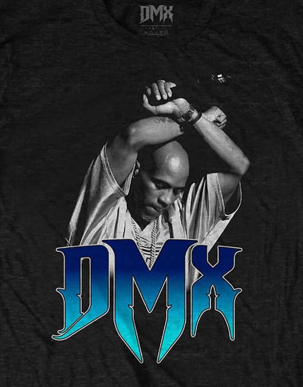 DMX T Shirt Arms Crossed Logo Official Mens Black