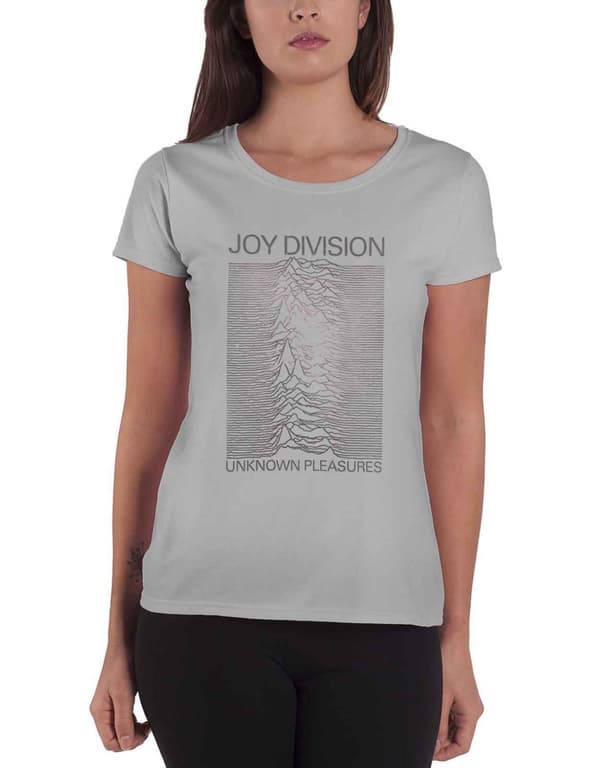 Joy Division T Shirt Space Lady Logo Official Womens Skinny Fit Heather Grey