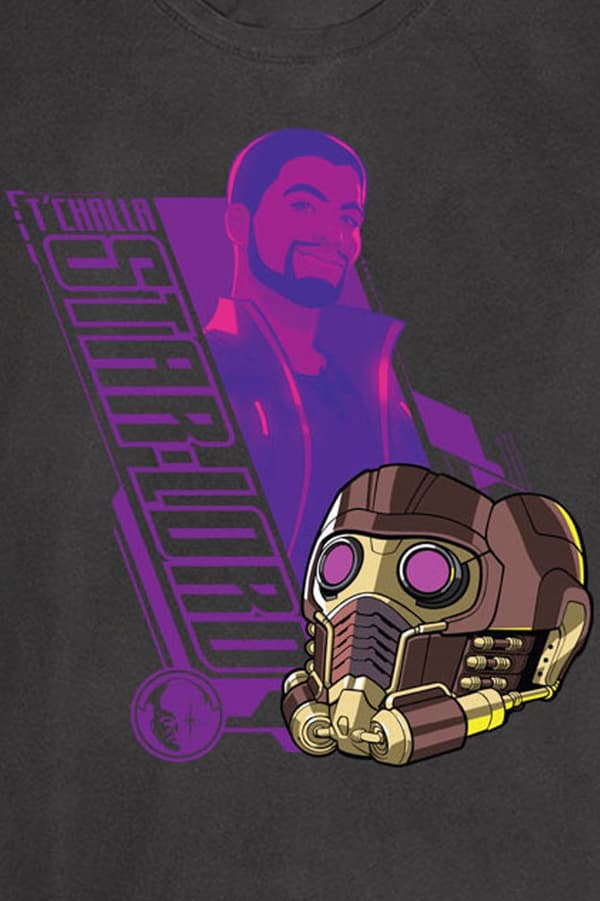 What If T Shirt T'Challa Star Lord Official Marvel Comics Mens Black