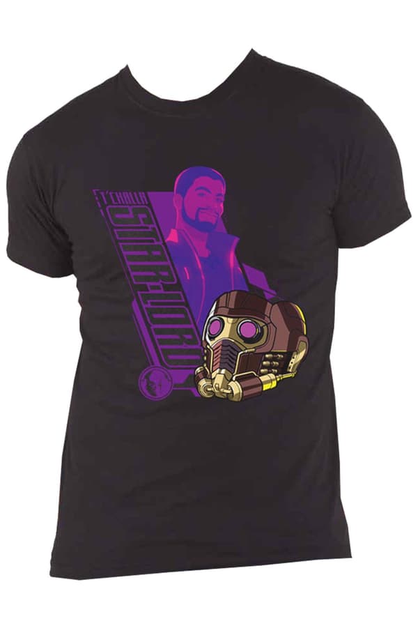 What If T Shirt T'Challa Star Lord Official Marvel Comics Mens Black