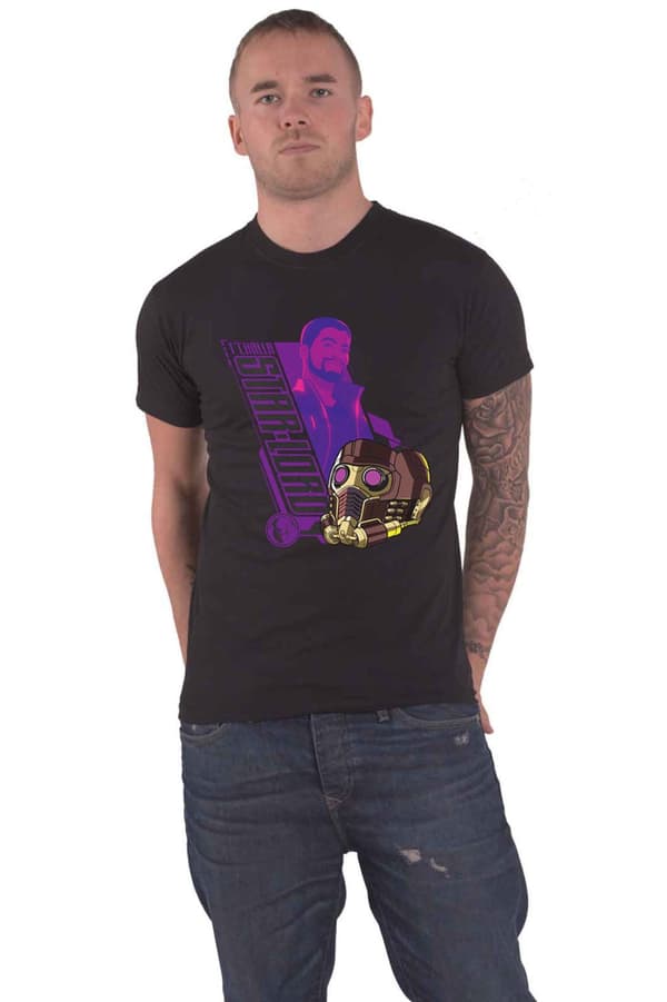 What If T Shirt T'Challa Star Lord Official Marvel Comics Mens Black Black XXL