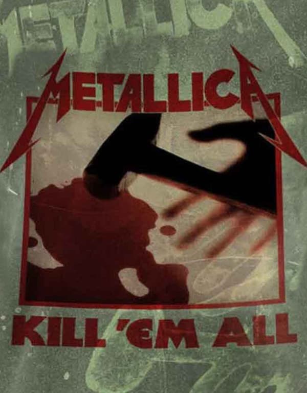 Metallica T Shirt Kill Em All Band Logo all over print Official Mens Green