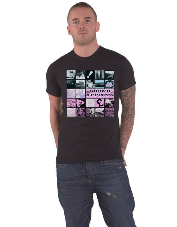 The Jam T Shirt Sound Affects Album Cover Band Logo Official Mens Black