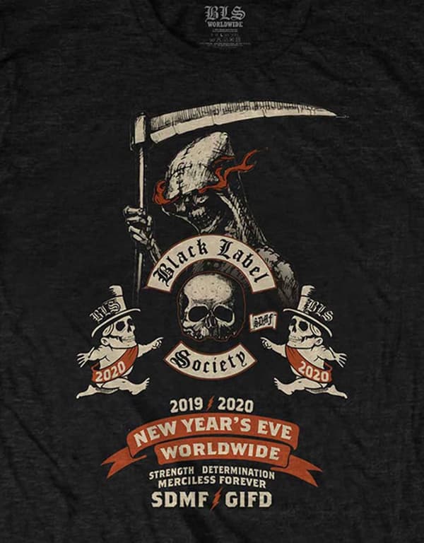Black Label Society T Shirt Years Eve 2020 Band Logo Official Mens Black