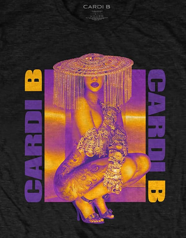 Cardi B T Shirt Squat Wap Logo Official Unisex Black