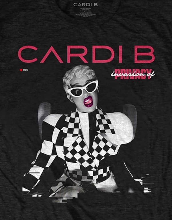 Cardi B T Shirt Invasion of privacy Transmission Logo Official Unisex Black