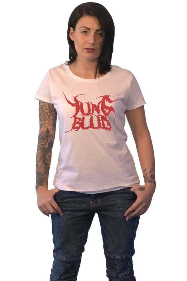 Yungblud T Shirt DEADHAPPY logo Official Womens Skinny Fit White White S