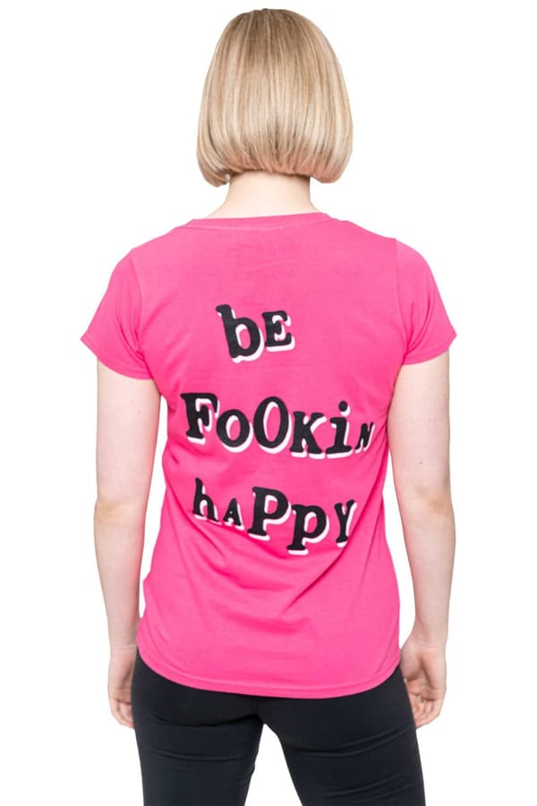 Yungblud T Shirt Raver Smile Logo Official Womens Skinny Fit Pink