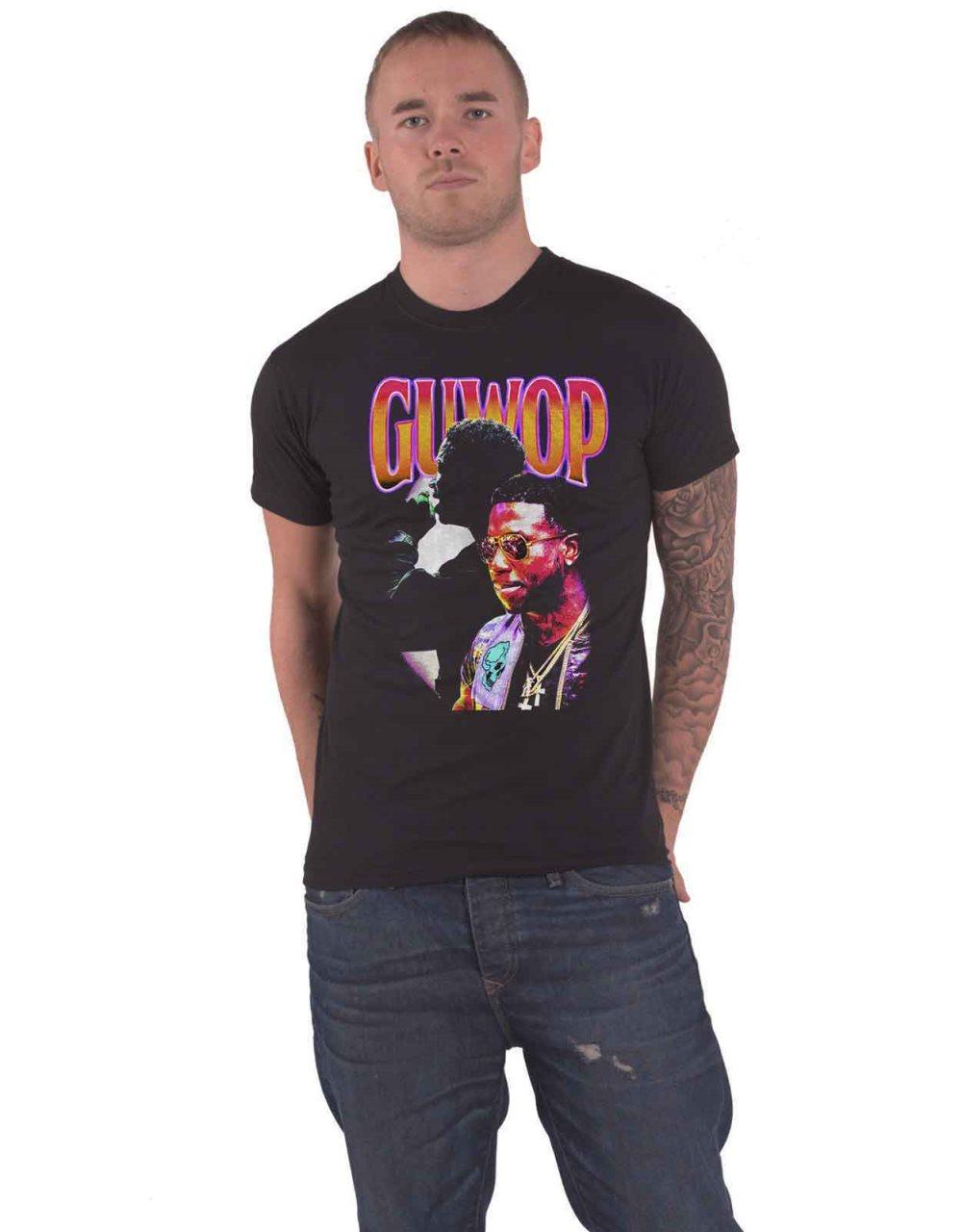 Gucci Mane GUWOP T Shirt Gucci Collage Logo Official Mens Black