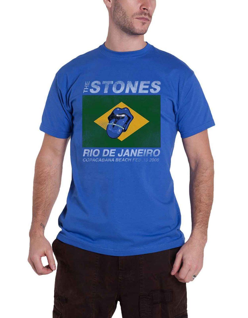 The Rolling Stones T Shirt Copacabana 2006 Band Logo Official Royal Blue