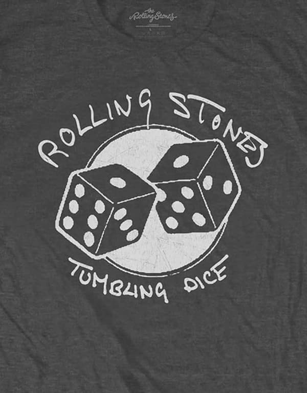 The Rolling Stones T Shirt Tumbling Dice Band Logo Official Charcoal Grey