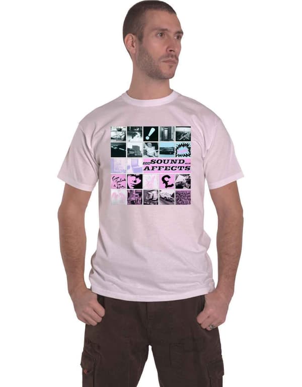 The Jam T Shirt Sound Affects Album Cover Band Logo Official Mens White