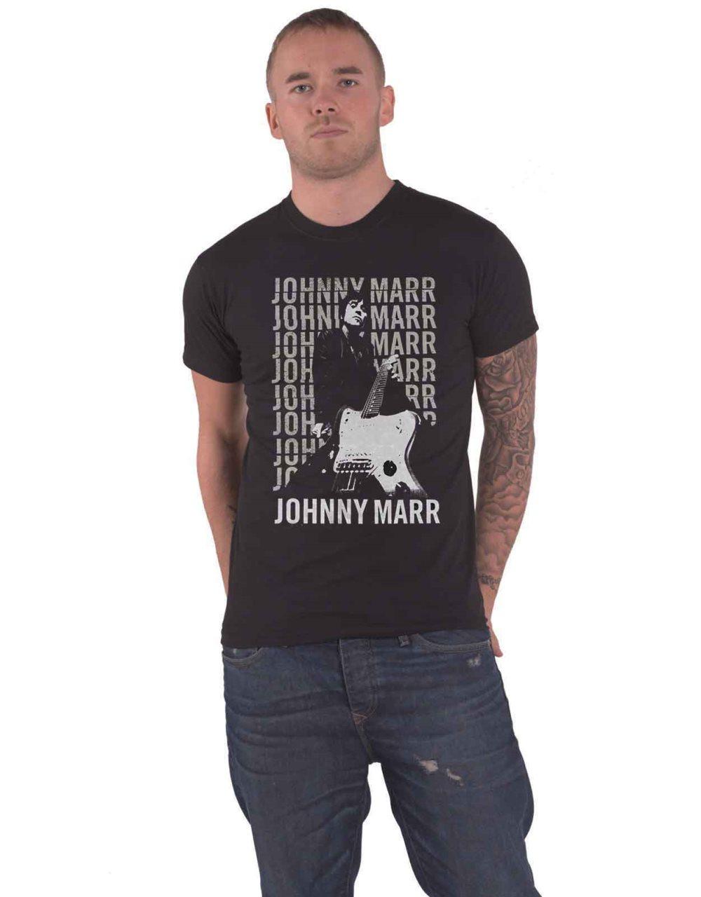 Johnny Marr T Shirt Guitar Photo Logo Official Mens Black