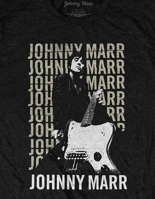 Johnny Marr T Shirt Guitar Photo Logo Official Mens Black