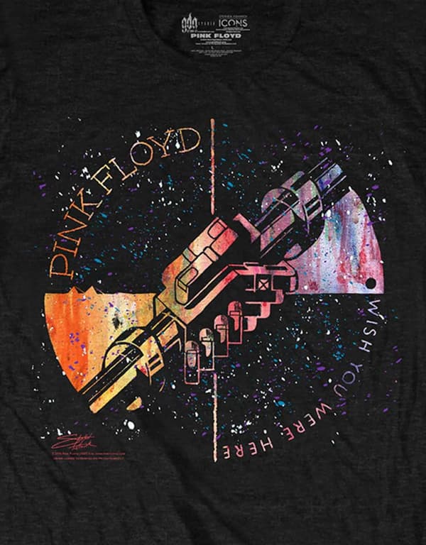 Pink Floyd T Shirt Machine Greeting Orange Band Logo Official Mens Black