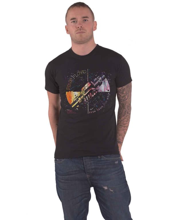 Pink Floyd T Shirt Machine Greeting Orange Band Logo Official Mens Black