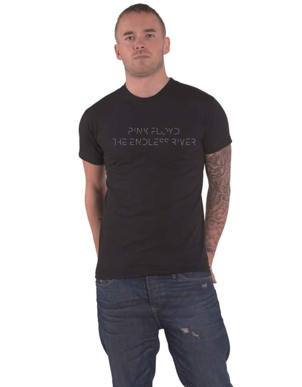 Pink Floyd T Shirt Endless River Band Logo Official Mens Black Black S