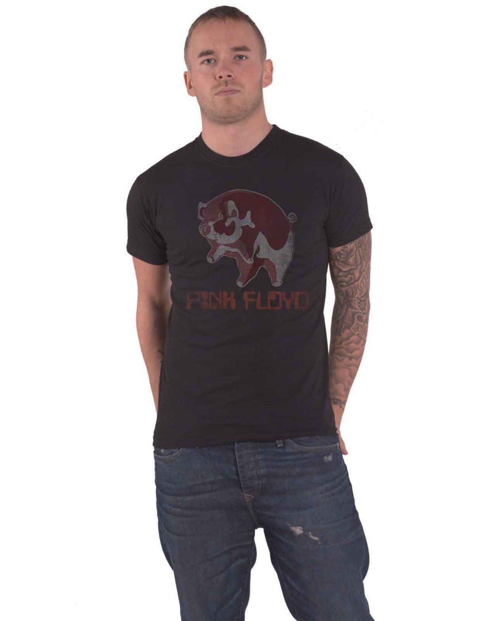 Pink Floyd T Shirt Animals Ethnic Pig Band Logo Official Mens Black