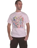 Miniatyrbild 1 av 4: Pink Floyd T Shirt Pollock Prism Band Logo Official Mens White