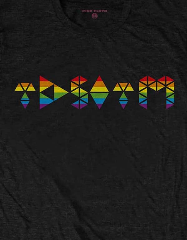 Pink Floyd T Shirt Dark Side Prism Initials Band Logo Official Mens Black