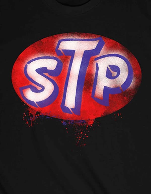 Stone Temple Pilots T Shirt Red Band Logo distressed print Official Mens Black
