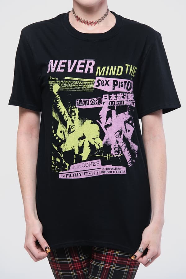 The Sex Pistols T Shirt Japanese Tour Poster Filthy Lucre Official Unisex Black