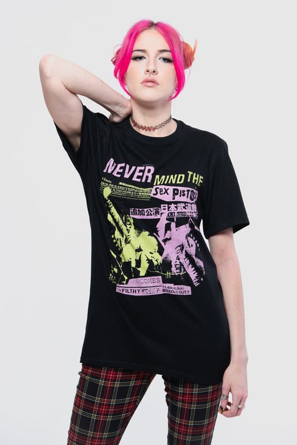 The Sex Pistols T Shirt Japanese Tour Poster Filthy Lucre Official Unisex Black Black L