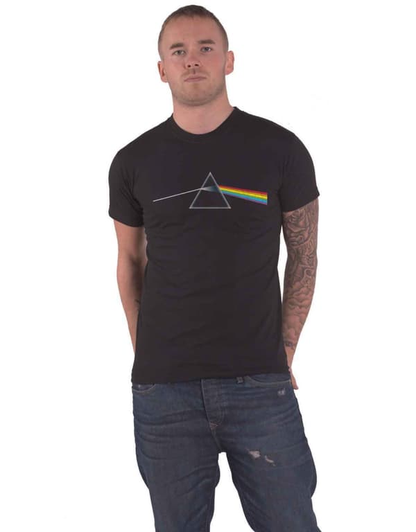 Pink Floyd T Shirt Dark Side Of The Moon Album Cover Official Mens Black Black XL
