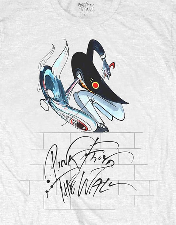 Pink Floyd T Shirt The Wall Teacher Band Logo Official Mens White