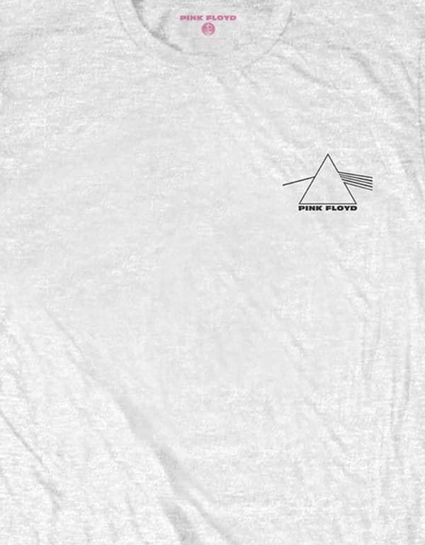 Pink Floyd T Shirt Dark Side of The Moon Prism Band Logo Official Mens White