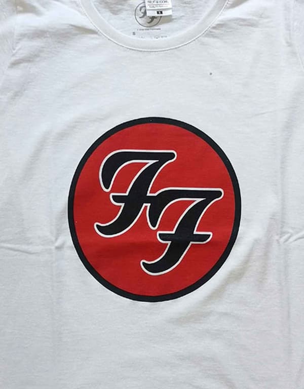 Foo Fighters T Shirt FF Band Logo Official Womens Skinny Fit White