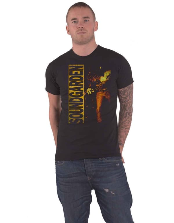 Soundgarden T Shirt Louder Than Love Band Logo Official Mens Black