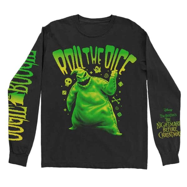 Nightmare Before Christmas T Shirt Roll The Dice Official Black Long Sleeve
